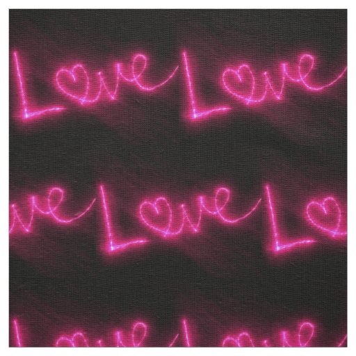 love heart neon hot pink black fabric
