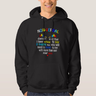 Love Heart Nonverbal Autism Fighter Autism Awarene Hoodie