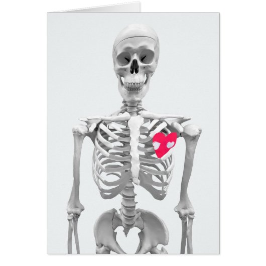 love heart on skeleton cards (Front)