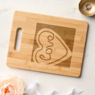 Love Heart on Wooden Cutting Board