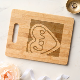 Love Heart on Wooden Cutting Board