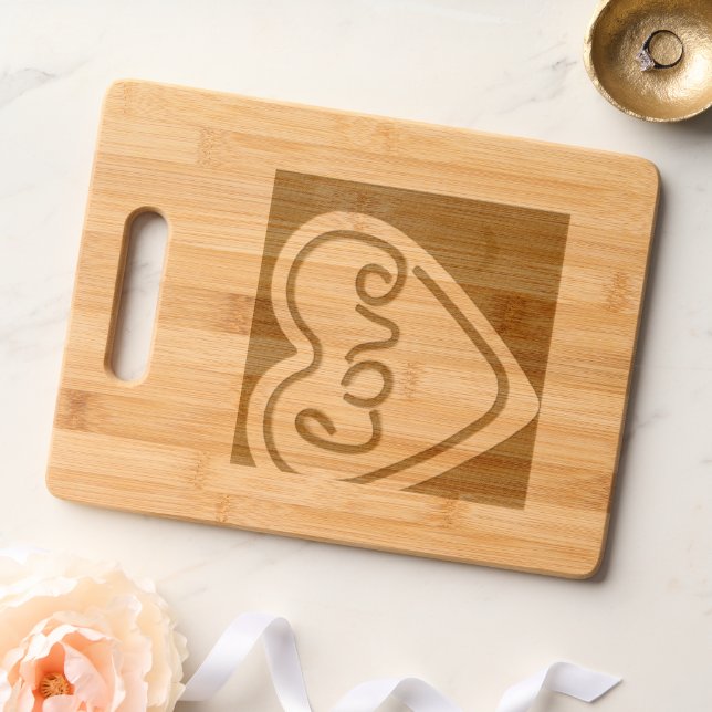 Love Heart on Wooden Cutting Board (Wedding)
