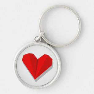 Love Heart Origami Vector Illustration Keychain