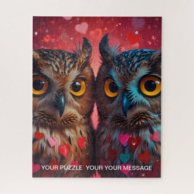 Love Heart Owl  Jigsaw Puzzle (Vertical)