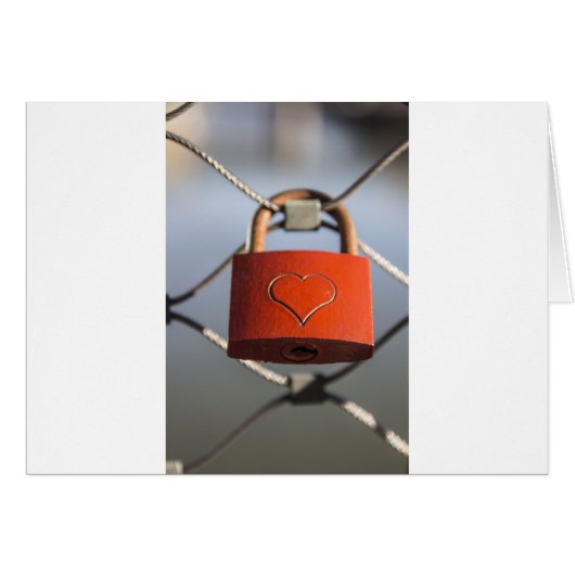 Love Heart Padlock Cards (Front Horizontal)