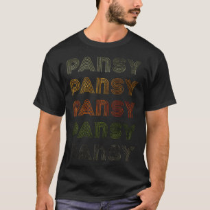 Love Heart Pansy GrungeVintage Style Black Pansy T-Shirt