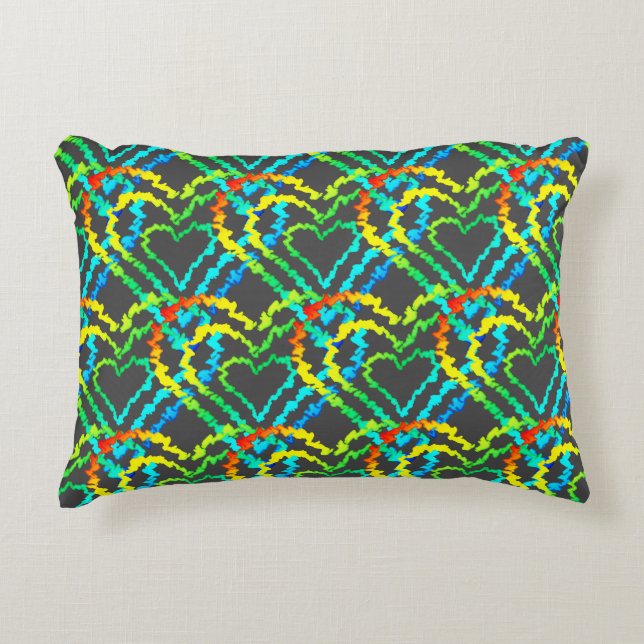 Love Heart Pattern Accent Pillow (Front)