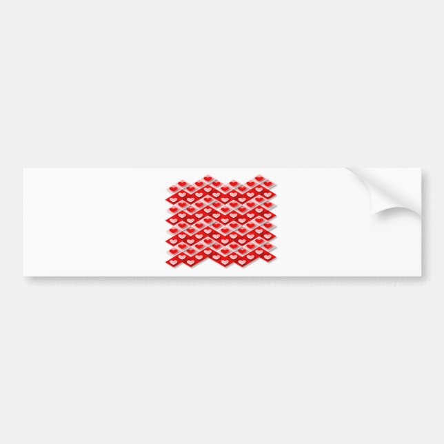 Love Heart Pattern Bumper Sticker (Front)