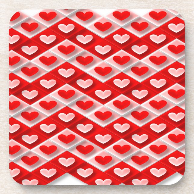 Love Heart Pattern Coaster (Front)