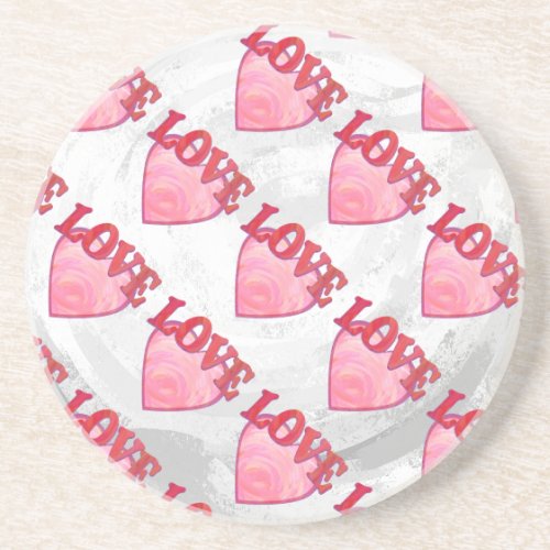 Love Heart Pattern Drink Coaster