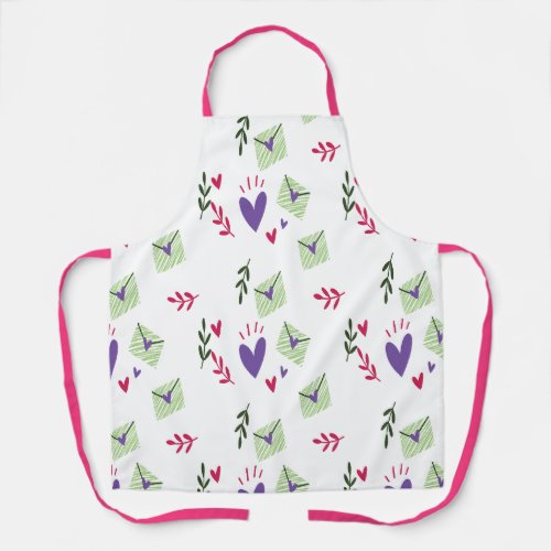 Love heart pattern for Valentines Day Apron