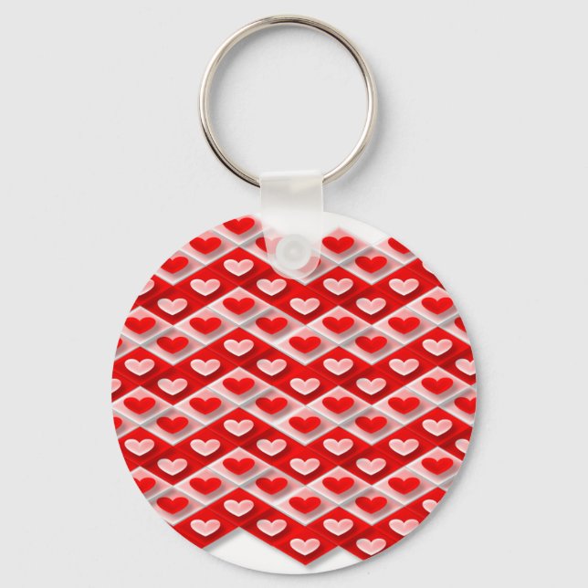 Love Heart Pattern Keychain (Front)