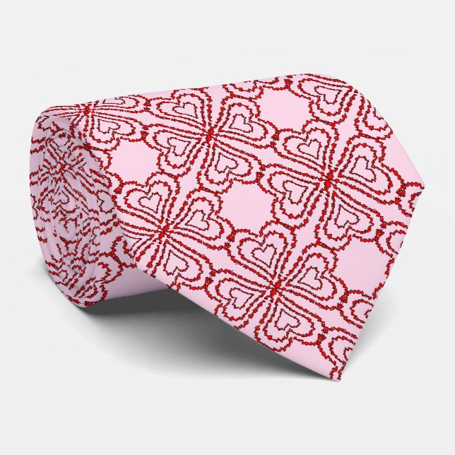 Love Heart Pattern Neck Tie (Rolled)