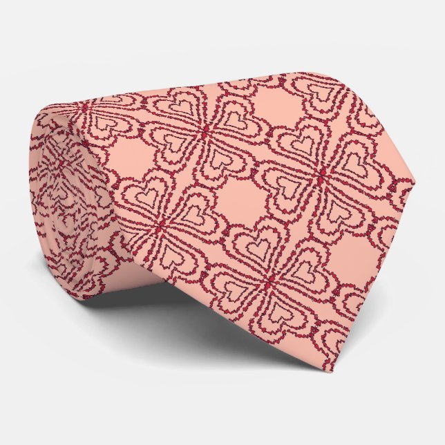 Love Heart Pattern Neck Tie (Rolled)