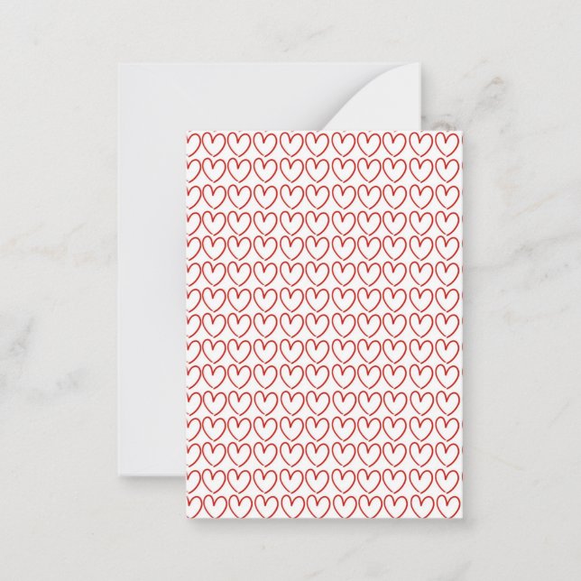 Love heart pattern note card (Front)