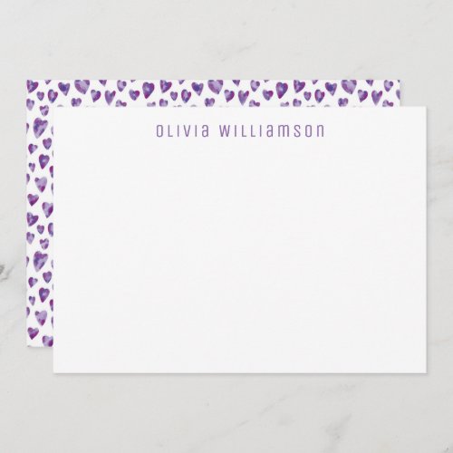 Love Heart pattern personalized name Note Card