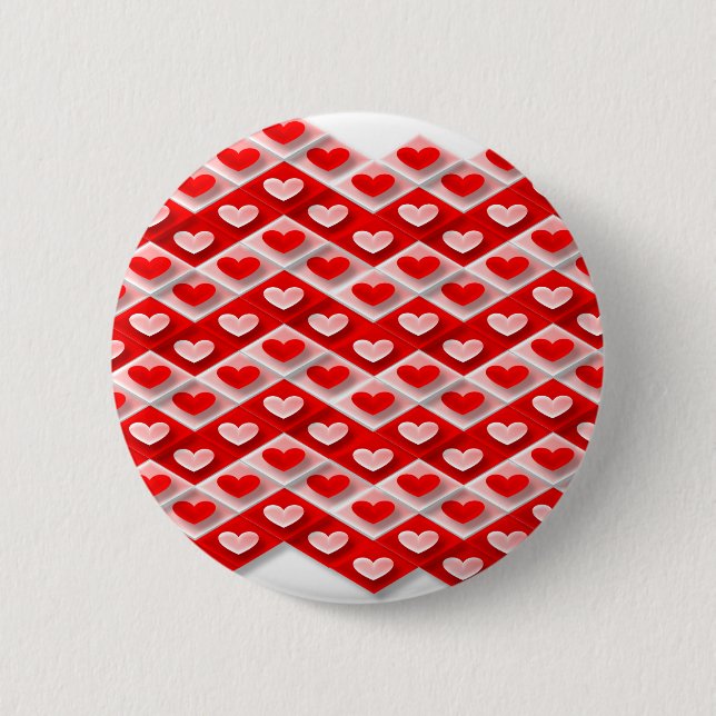 Love Heart Pattern Pinback Button (Front)
