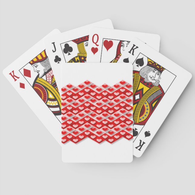 Love Heart Pattern Poker Cards (Back)