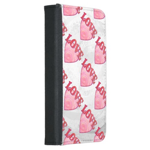 Love Heart Pattern Wallet Phone Case For Samsung Galaxy S5