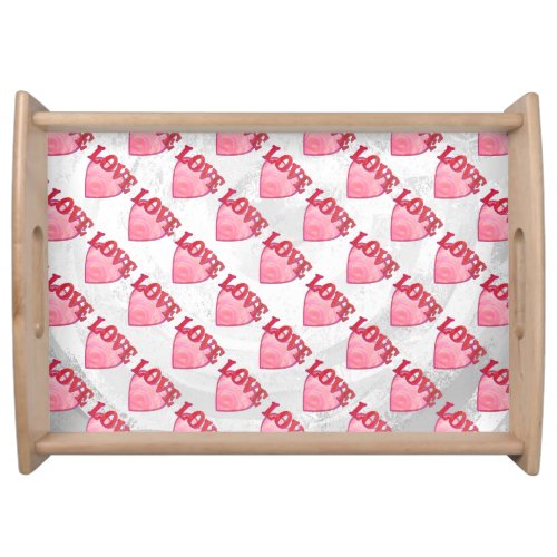 Love Heart Pattern Serving Tray