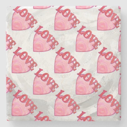 Love Heart Pattern Stone Coaster