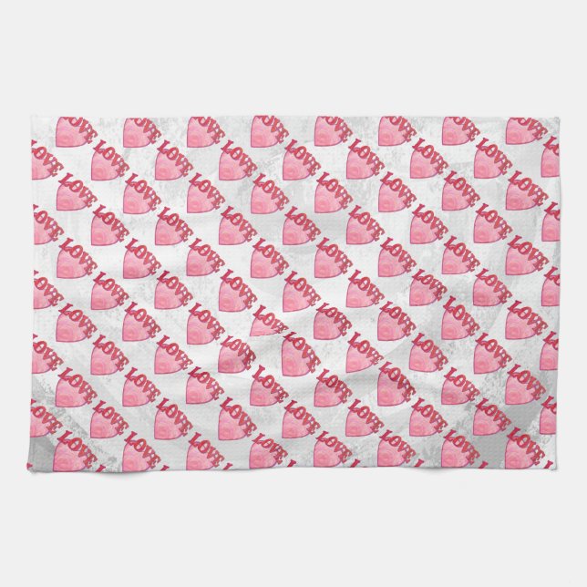 Love Heart Pattern Towel (Horizontal)