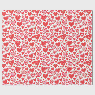 Love Heart Pattern Valentine Gift Wrapping Paper