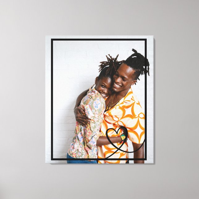 Love heart personalized photo custom made canvas print (Front)