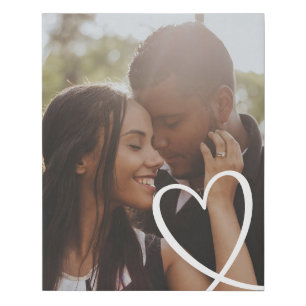 Love heart personalized photo custom made faux canvas print