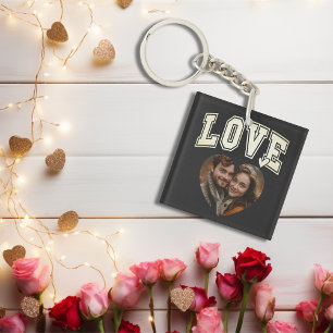 Love Heart Personalized Photo Valentines Keychain