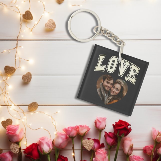 Love Heart Personalized Photo Valentines Keychain (Love Heart Personalized Photo Valentines Keychain)