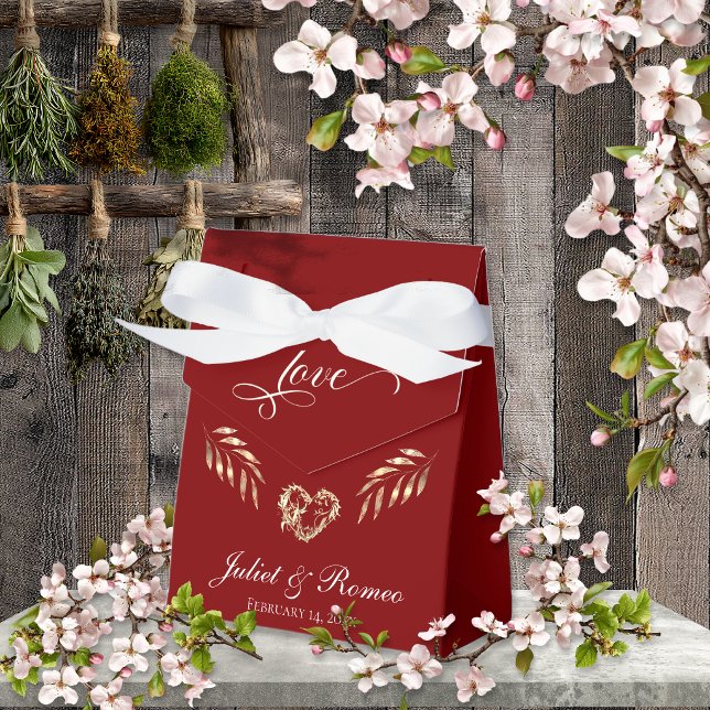 Love & Heart Personalized - Red Favor Boxes (Creator Uploaded)