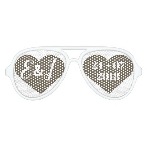 Love Heart Personalized Wedding Custom Sunglasses