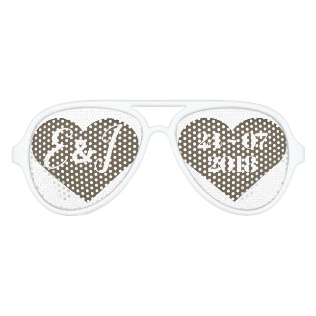 Love Heart Personalized Wedding Custom Sunglasses (Front)