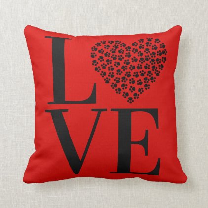 Love Heart Pet Dog Cat Accent Pillow Names On Back