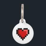 Love Heart Pet ID Tag<br><div class="desc">Pixel art image of a Love Heart.</div>