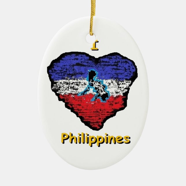 love heart philippines ceramic ornament (Front)