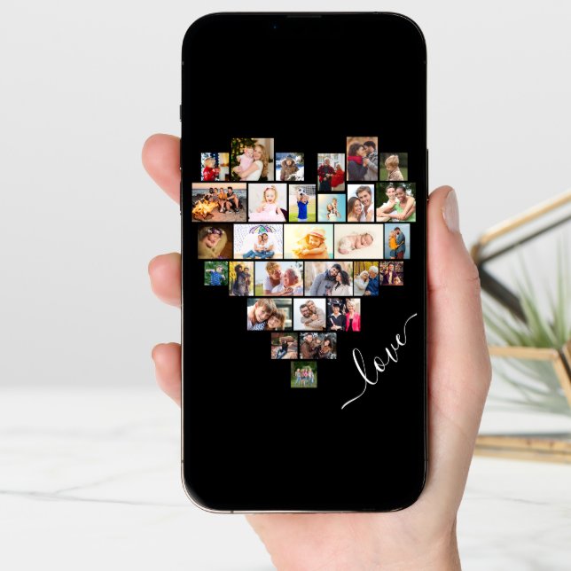 Love Heart Photo Collage Happy Anniversary Card (Front Digital)