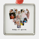 Love Heart Photo Collage Metal Ornament