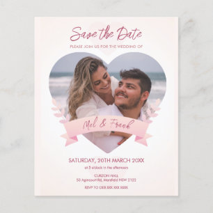 Love Heart Photo Save the Date Invitation Flyer