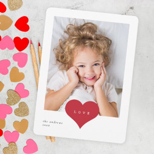 Love Heart Photo Valentines Day Holiday Card