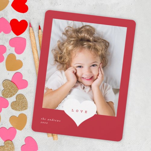 Love Heart Photo Valentines Day Holiday Card