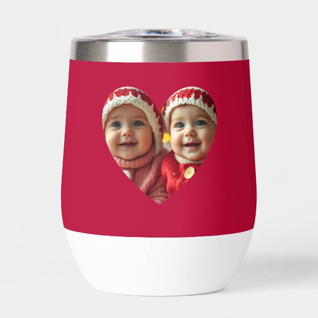 Love Heart Photo Water Bottle (Front)