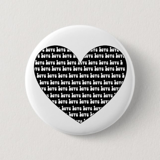 Love Heart Pinback Button (Front)