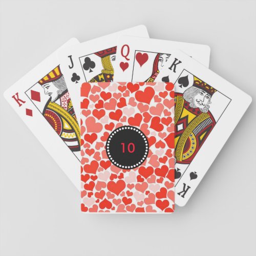 Love Heart Pink And Red Custom Year Poker Cards