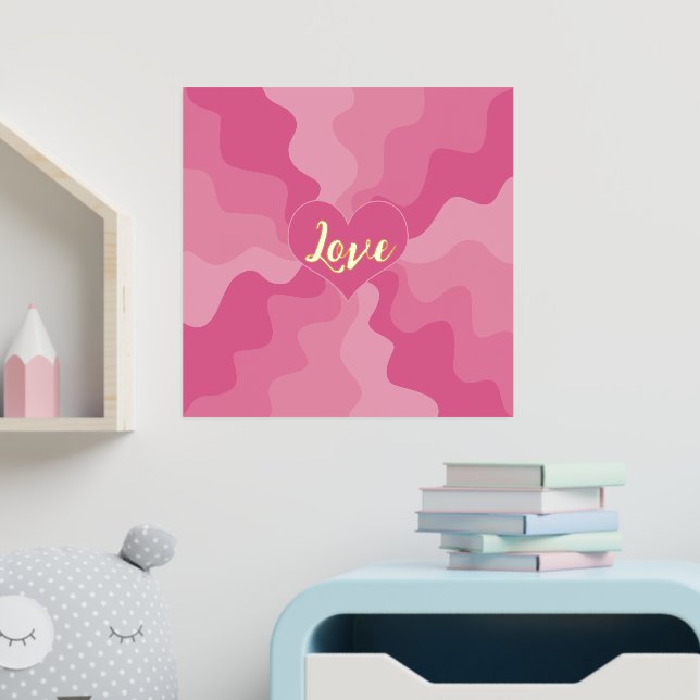 Love Heart - Pink Foil Prints (In Situ (Nursery))