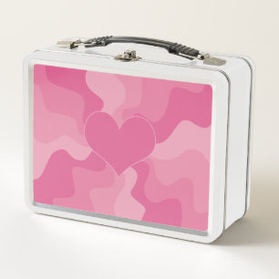 Love Heart - Pink Metal Lunch Box
