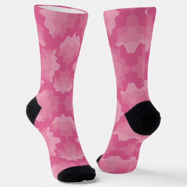 Love Heart - Pink Socks (Angled)