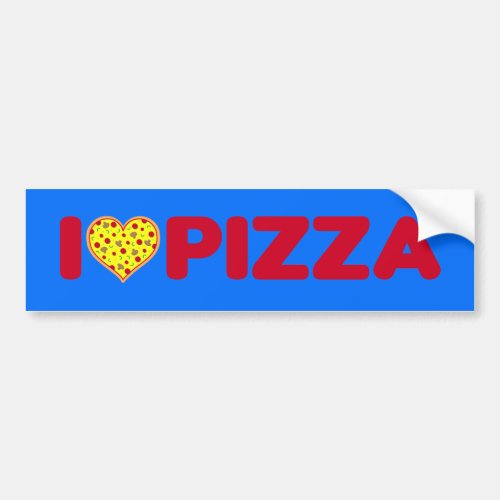 Love Heart Pizza Addict Pizza Delivery Guy Bumper Sticker