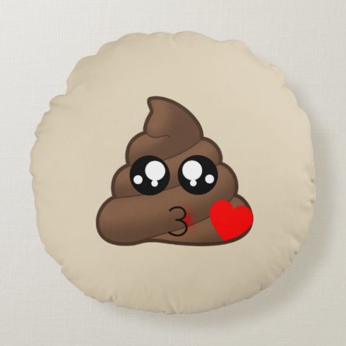 Love Heart Poop Emoji Pillow